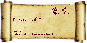 Mikes Iván névjegykártya